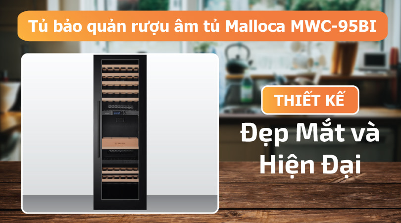 Tủ bảo quản rượu âm tủ Malloca MWC-95BI